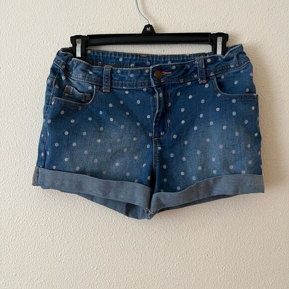 Wonder Nation Denim Polka Dot Jeans Shorts Size 18 - Picture 1 of 4